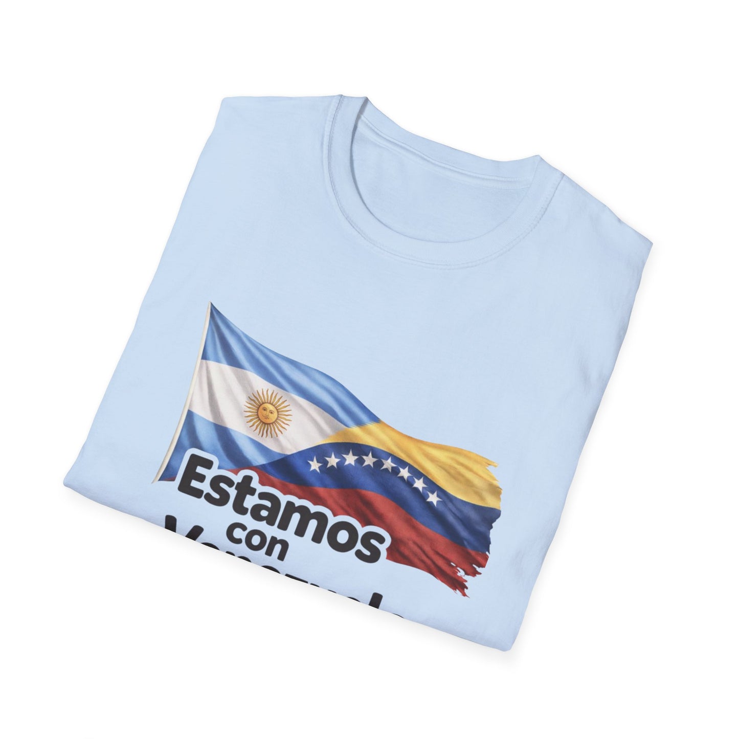 Argentina Estamos con Venezuela T-Shirt | Argentina and Venezuela Flags, Solidarity Design