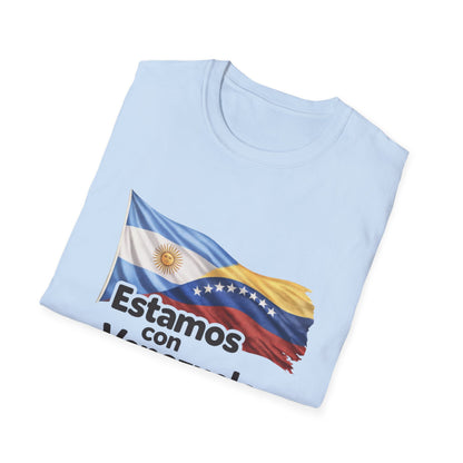 Argentina Estamos con Venezuela T-Shirt | Argentina and Venezuela Flags, Solidarity Design