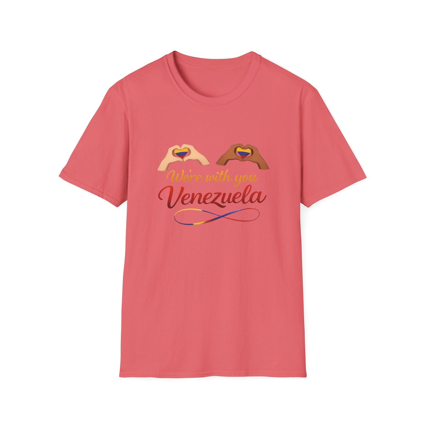 We're with you Venezuela T-Shirt | Heart Hands, Support, Venezuelan Colors