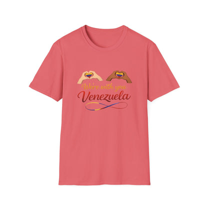 We're with you Venezuela T-Shirt | Heart Hands, Support, Venezuelan Colors