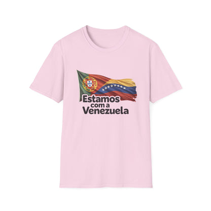 Portugal Estamos com a Venezuela T-Shirt | Portugal and Venezuela Flags, Solidarity Design